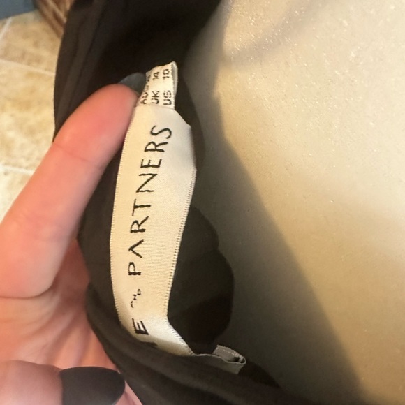 Fame & Partners Wrap Black Satin Gown Maxi Dress NWOT size 10 - Picture 4 of 4